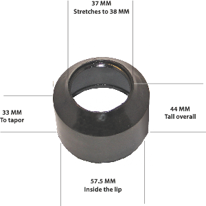 Fork Swipes - 37mm ID, 44mm OA height, 57.5mm inside bottom lip